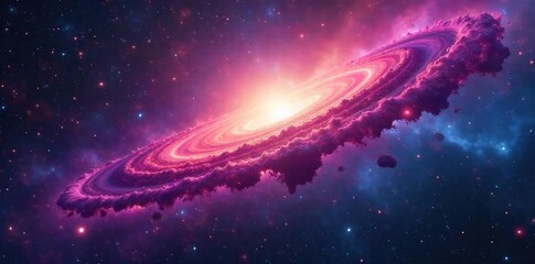 Naklejka premium Stunning nebula in deep space, vibrant colors and cosmic dust swirling A breathtaking view of celestial wonders and star formation , planetary nebula, spiral galaxy, hydrogen