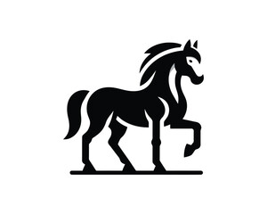 Striking Stallion Silhouette Elegant Vector Illustration