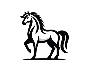 Obraz premium Majestic Horse Crest A Bold Animal Vector Artwork