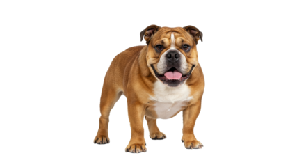 Standing Dog Looking Forward on White Background