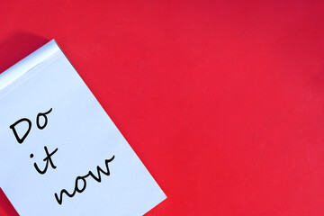 Motivational Handwritten Note on Bold Red Background Concept