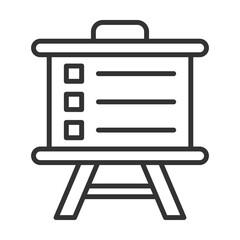 Presentation Board Icon Outline Style. Vector Illustration Design