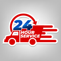 Fast Delivery Truck Offering 24 Hour Nonstop Express Service Icon