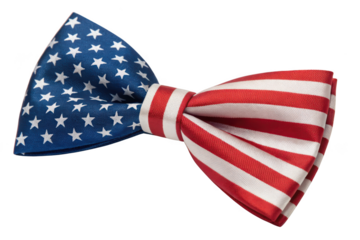 American flag bow tie isolated on transparent background