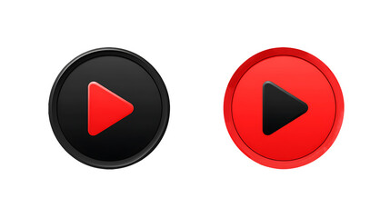Two play buttons, one black with red triangle, one red with black triangle, ready to start