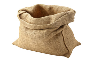 Empty burlap sack isolated on transparent background