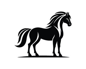 Obraz premium Majestic Stallion Silhouette A Noble Equine Vector Illustration