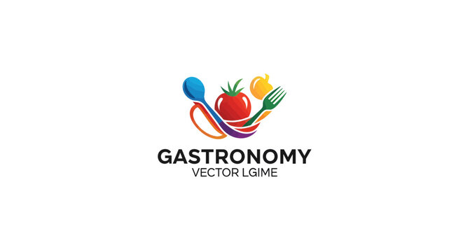 Colorful Gastronomy Logo Design for Food Industry Marketing, Graphic Art, Vibrant Environment, Modern Viewpoint