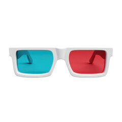 Classic 3D Glasses Render in Red and Cyan Colors for Nostalgic Movie Experiences