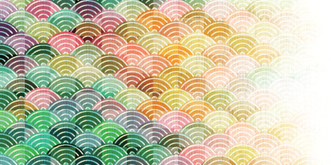 和柄　波　模様　背景