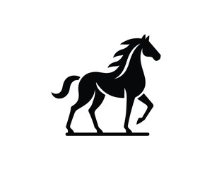 Obraz premium Elegant Stallion Silhouette in Strong Graphic Style
