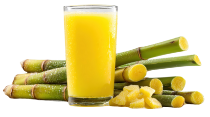 Sugarcane Juice isolated on a transparent background