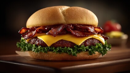 Tempting bacon cheeseburger