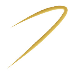 Golden arc brush stroke on transparent background
