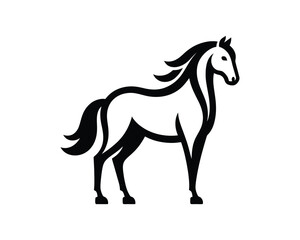 Obraz premium Majestic Horse Crest A Bold Vector Illustration