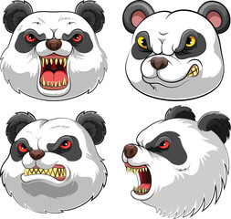 Angry Panda Cartoon Vector