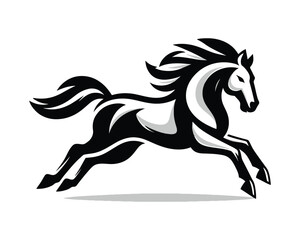 Obraz premium Dynamic Gallop Stylized Horse Vector Illustration
