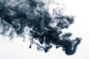 Black Smoke Abstract: A swirling mass of dark ink dances in water, a mesmerizing display of fluidity and ethereal beauty. The artwork conveys a sense of mystery, abstraction, and dynamic movement.