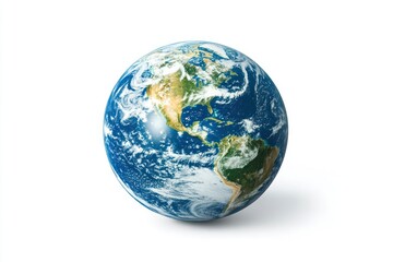 Earth in Isolation: A pristine image of planet earth, showcasing continents and oceans, isolated and presented to the viewer, promoting global awareness. 
