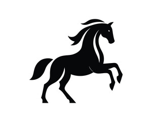 Obraz premium Elegant Stallion Silhouette Emblem for Equestrian Branding
