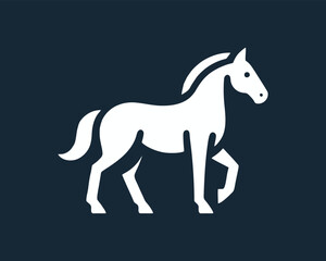 Obraz premium Elegant Horse Stallion Silhouette Vector Illustration