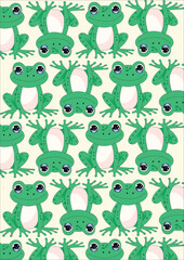 Frog Wrapping Page Seamless Textile Pattern Vector
