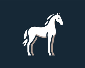 Obraz premium Elegant Horse Vector Silhouette in Minimalist Style