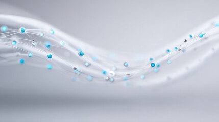 Abstract Data Stream:  A dynamic visual representation of data flow, where interconnected particles move gracefully, representing connectivity and information processing.