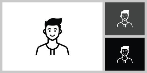 people icon in flat style. line icon.