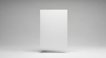 Blank White Vertical Poster Standing on Light Gray Background