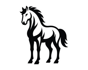 Obraz premium Powerful Stallion Silhouette Vector Graphic in Bold Style