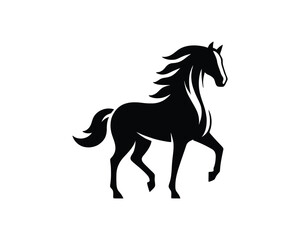 Obraz premium Majestic Black Stallion A Bold Equestrian Vector Illustration