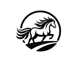 Running Horse Vector Emblem Symbolizing Freedom and Grace
