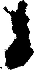 Finland Vector Map Silhouette High Detail Isolated