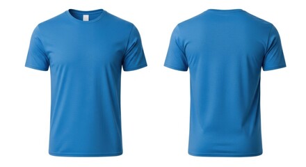 Blue Sports T-shirt Front and Back View in Bright Lighting