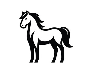 Obraz premium Majestic Horse Symbol in Elegant Vector Style