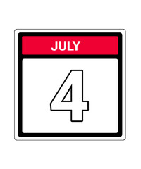 calendar icon July month date 4
