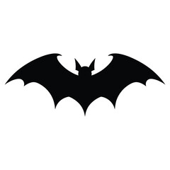 Fototapeta premium Vector art of black bat silhouette isolated on white background