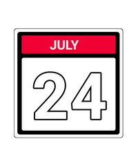 calendar icon July month date 24
