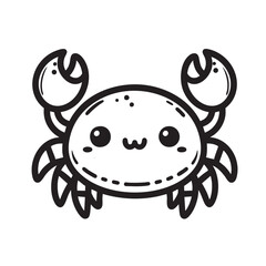 Obraz premium cute cartoon crab isolated on transparent background