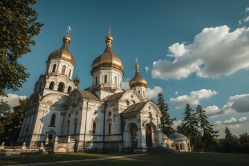 Obraz premium Orthodox christian church ,view low angel