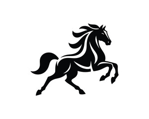 Majestic Stallion Logo Symbol in Bold Silhouette