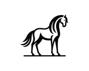 Elegant Stallion Silhouette in Bold Vector Style