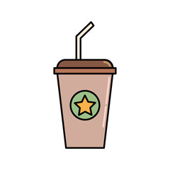 Fast food drinks icon on white background