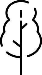 Outline Illustration of a Autumn Leaf on a White Background