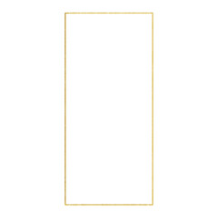 Golden vertical rectangle frame on transparent background
