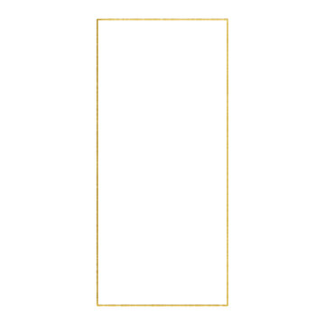Golden vertical rectangle frame on transparent background
