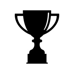 Trophy cup silhouette icon vector flat illustration on white background.