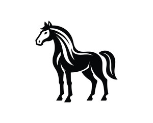 Obraz premium Bold Elegant Horse Silhouette Vector Illustration Elegant
