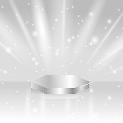 white shine product podium ,clean glowing background